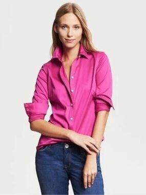 Banana Republic Slim-Fit Fuchsia Long-Sleeve Button-Down Cotton
Shirt